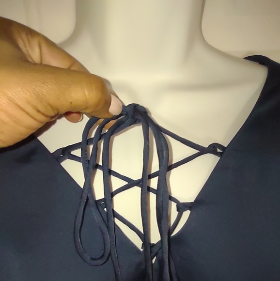 VENUS Navy Long Sleeve Dress. Size L - Picture 5 of 13